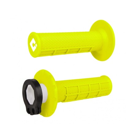 Puños Grips ODI Lock-On Half-Waffle FLO-Yellow