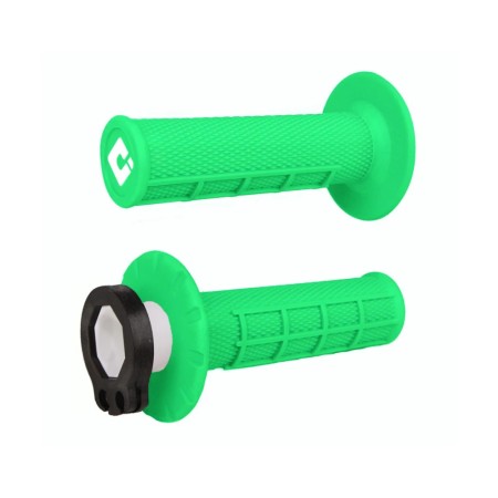 Puños Grips ODI Lock-On Half-Waffle FLO-Green